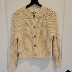 Madewell Cableknit Sweater, Size Small, Cream, EUC